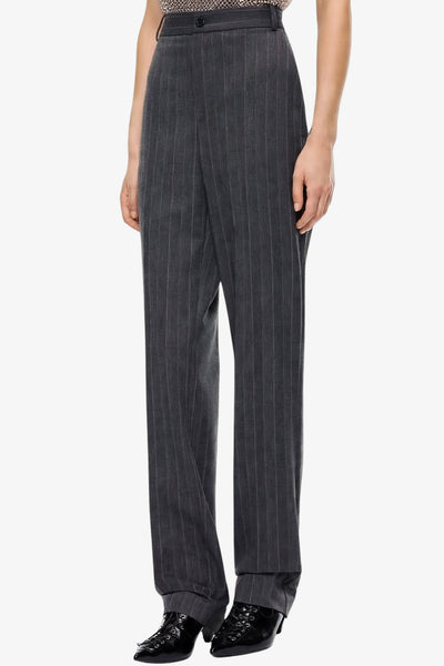 pinko Pantaloni A Sigaretta Gessati In Misto Lana Stretch Pleione Grigio Donna, foto 1