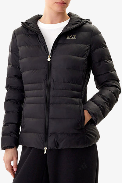 emporio armani ea7 Piumino Full Zip Con Cappuccio Core Lady Nero Donna
