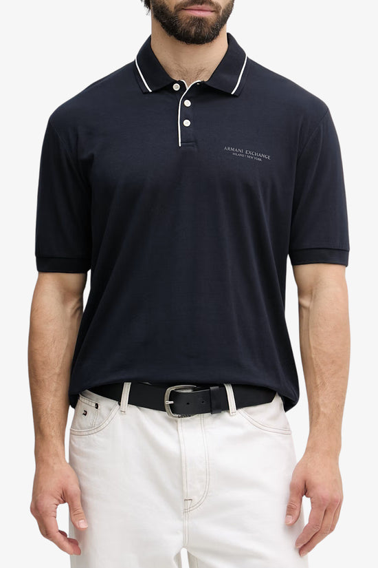  Polo Maniche Corte In Cotone Stretch Con Profili A Contrasto Essential armani exchange 