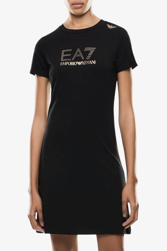  Vestito Maniche Corte Logo Evolution Con Borchiette-emporio armani ea7-Nero-Special_-7w000478 af12500 uc001-1  
