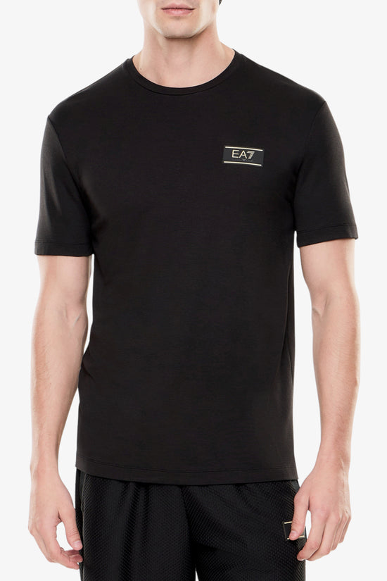  T-Shirt Maniche Corte Premium Label In Misto Viscosa Stretch emporio armani ea7 