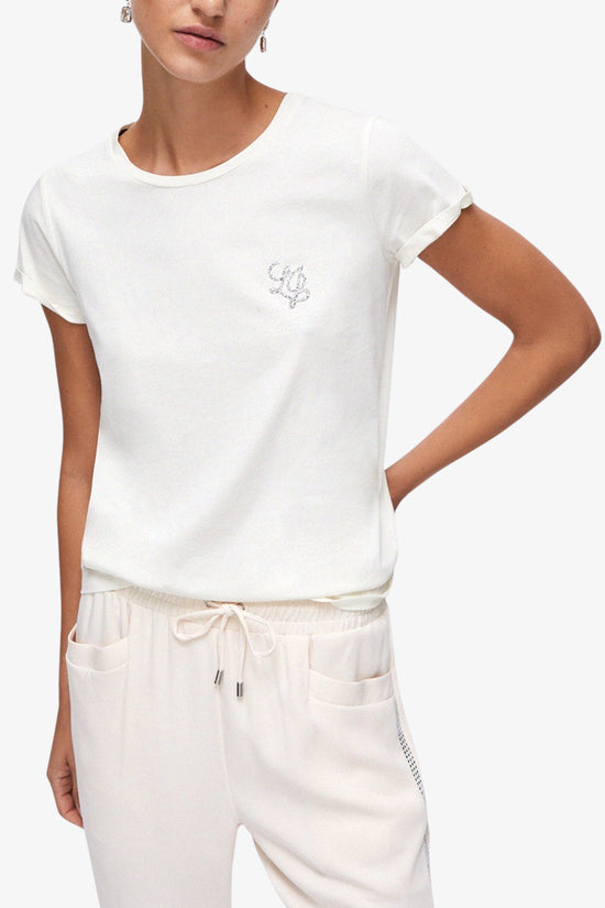  T-Shirt Maniche Corte Con Strass liu jo 