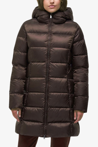colmar Piumino Lungo Full Zip Con Cappuccio Marrone Donna, foto 1