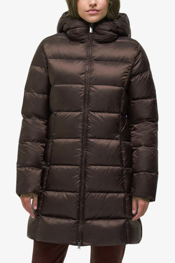 colmar Piumino Lungo Full Zip Con Cappuccio Marrone Donna, foto 1