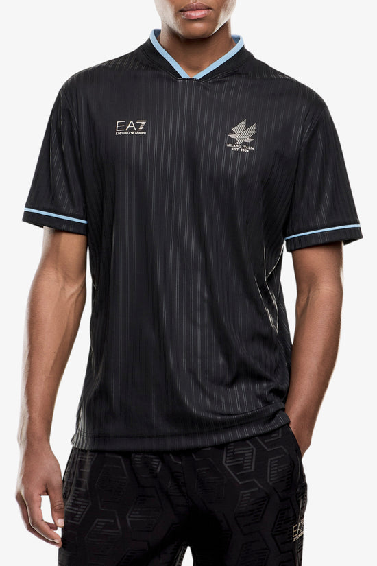  T-Shirt Maniche Corte Soccer In Jersey Tecnico emporio armani ea7 
