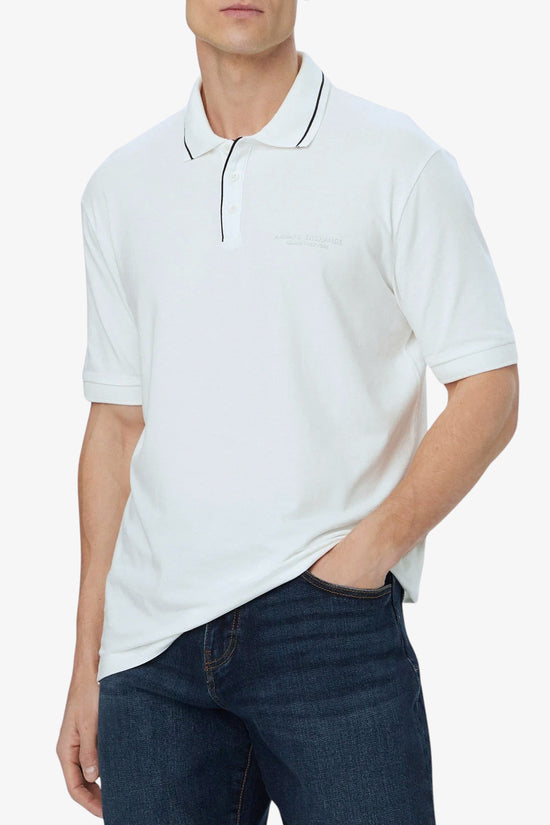  Polo Maniche Corte In Cotone Stretch Con Profili A Contrasto Essential-armani exchange-Bianco-Special_-Xm001557 af103639 u0009-1  