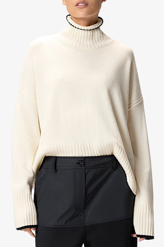  Dolcevita Maglione Con Profili In Misto Cashmere pinko 