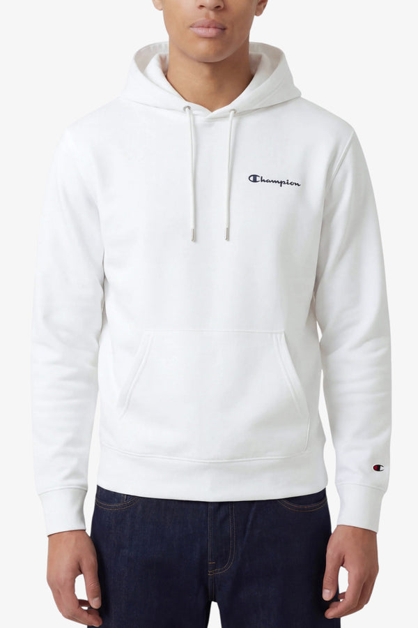 champion Felpa Con Cappuccio Logo Piccolo Ricamato Bianco Uomo, foto 1