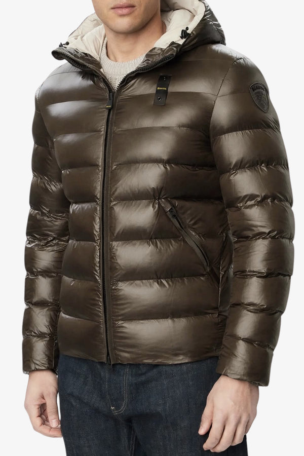blauer Piumino Full Zip Con Cappuccio Adams Marrone Uomo, foto 1