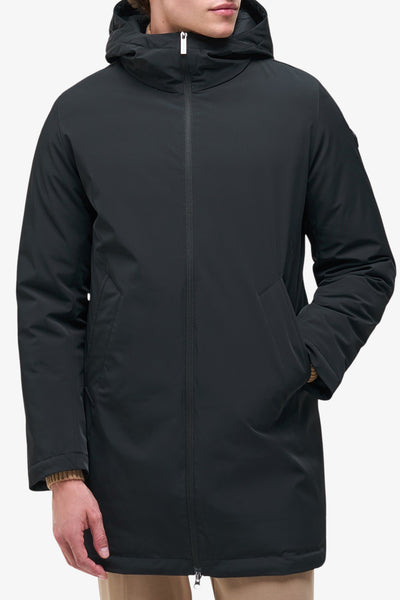 colmar Piumino Lungo Full Zip Con Cappuccio Impermeabile Nero Uomo