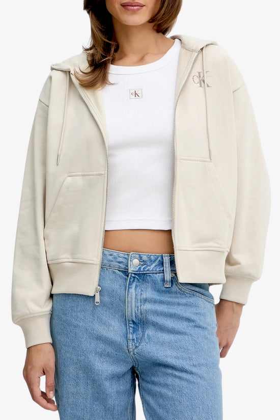  Felpa Full Zip Con Cappuccio Monologo calvin klein jeans 