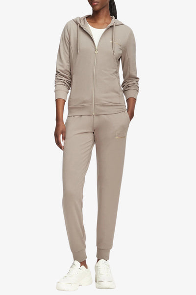 emporio armani ea7 Tuta Full Zip Con Cappuccio Evolution Beige Donna, foto 1