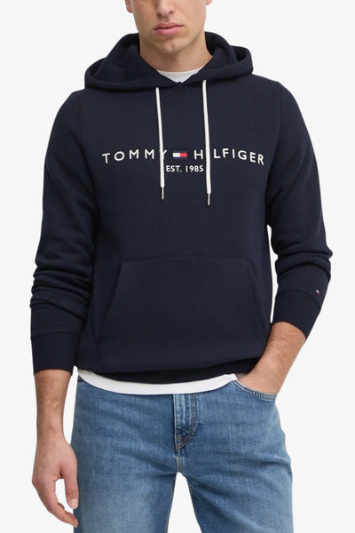 tommy hilfiger Felpa Con Cappuccio Flex Logo Ricamato Blu Uomo