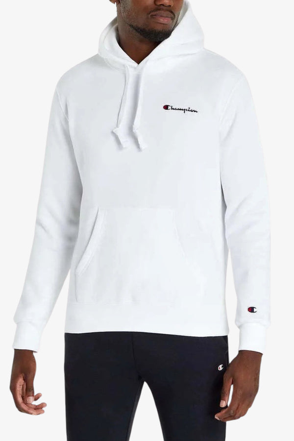 champion Felpa Con Cappuccio Logo Piccolo Ricamato Bianco Uomo, foto 1