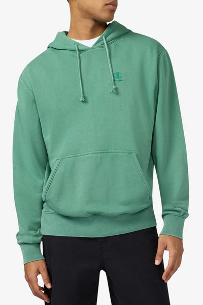 champion Felpa Con Cappuccio Con Logo Ricamato Effetto Slavato Verde Uomo, foto 1