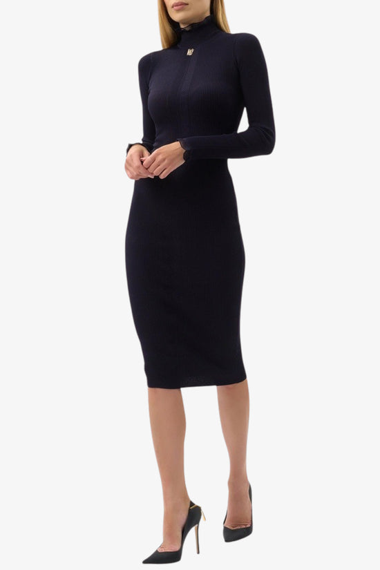  Vestito In Maglia Con Dettaglio Logo-elisabetta franchi-Blu-Special_-Am21b66e2 h88-1  