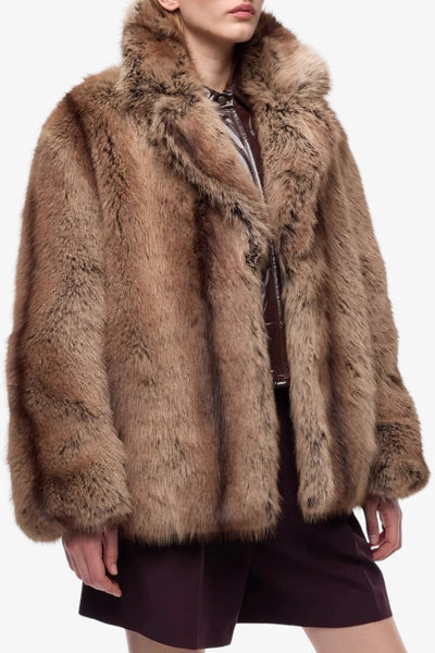 pinko Caban Eco Pelliccia Caladenia Beige Donna, foto 1