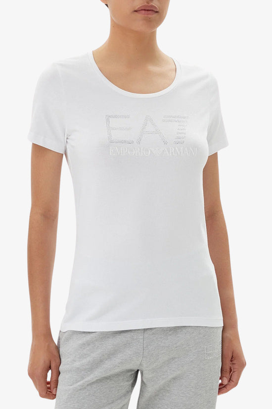  T-Shirt Maniche Corte Big Logo Series Con Strass-emporio armani ea7-Bianco-Special_-7w000536 af10373 u0002-1  