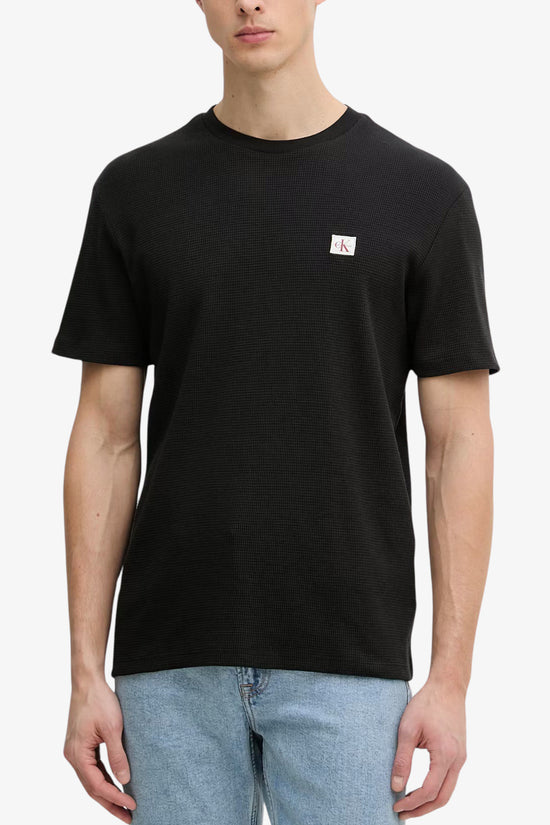  T-Shirt Maniche Corte Waffle-calvin klein jeans-Nero-Special_-Lv04rd008g ub1-1  