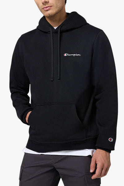 champion Felpa Con Cappuccio Logo Piccolo Ricamato Nero Uomo