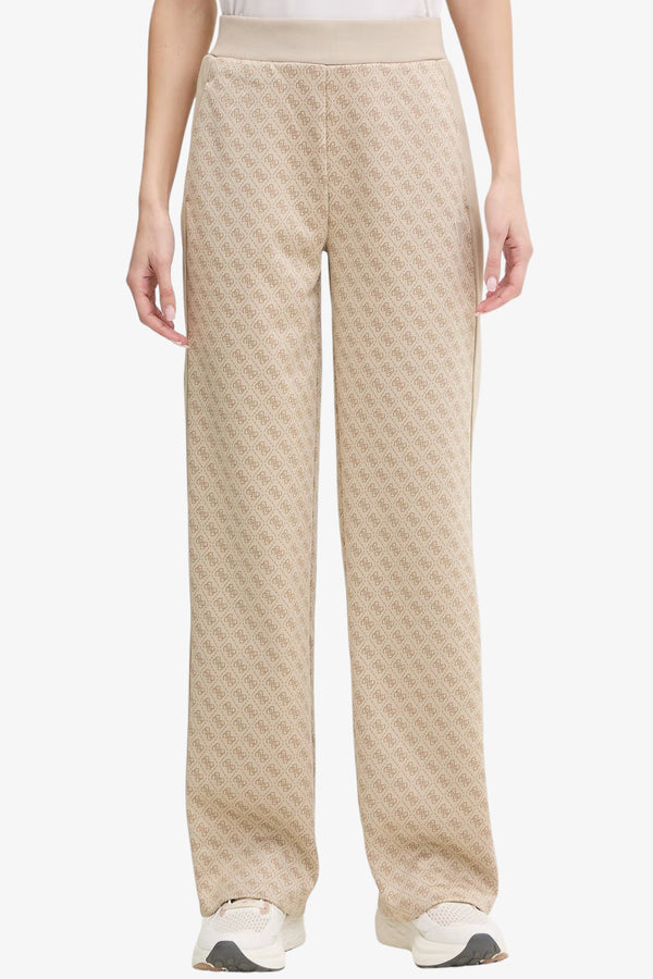 guess Pantaloni Logo All-Over Maya Beige Donna, foto 1
