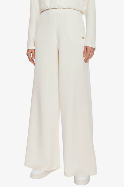 guess Pantaloni Palazzo Olympe Bianco Donna