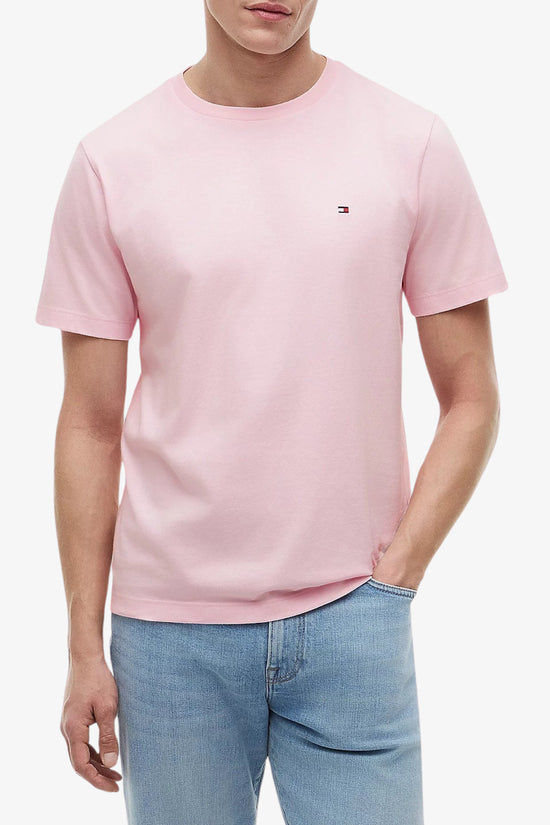  T-Shirt Maniche Corte Logo Bandierina Ricamato-tommy hilfiger-Rosa-Special_-Mw0mw39995 tpb-1  