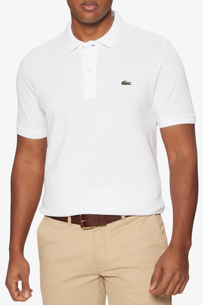 lacoste Polo Maniche Corte Classic In Piqué L.12.12 Original Bianco Uomo