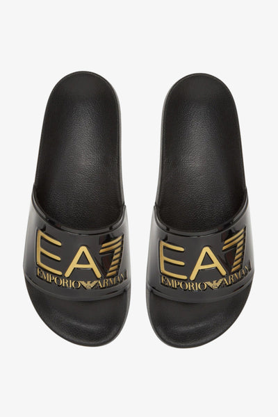 emporio armani ea7 Ciabatte Con Fascia E Big Logo Nero Unisex