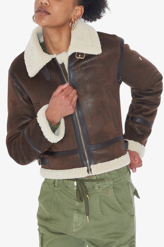  Giacca Montone In Ecopelle Full Zip-yes zee-Marrone-Donna-J023/kj00 0232-1  