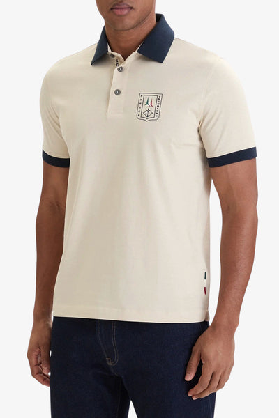 aeronautica militare Polo Maniche Corte Frecce Tricolori In Jersey Beige Uomo