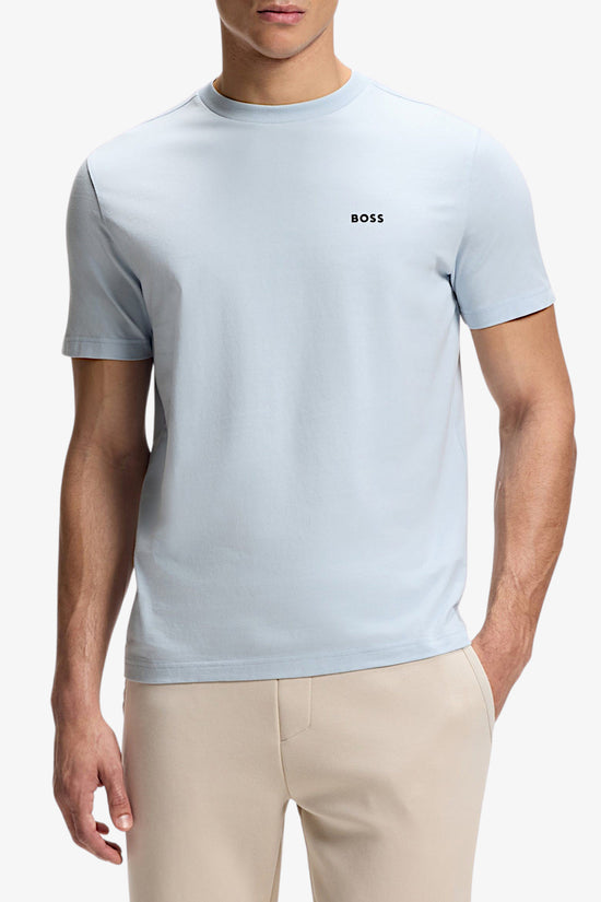  T-Shirt Maniche Corte Elasticizzata Piccolo Logo Gommato boss 