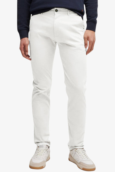 boss Pantaloni Chino Slim Fit In Cotone Elasticizzato Bianco Uomo