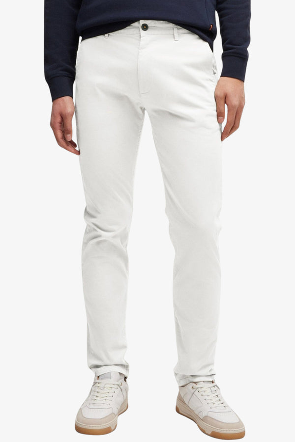 boss Pantaloni Chino Slim Fit In Cotone Elasticizzato Bianco Uomo, foto 1