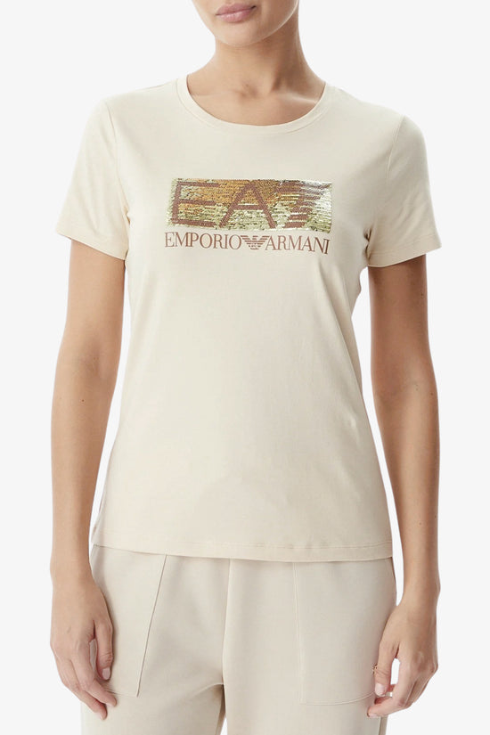  EMPORIO ARMANI EA7 T.SHIRT DONNA MM G.-emporio armani ea7-Beige-Special_-7w001093 af10373 u1088-1  