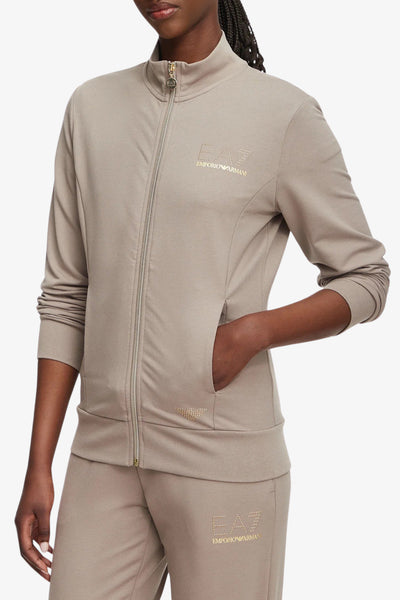 emporio armani ea7 Felpa Full Zip Evolution Beige Donna