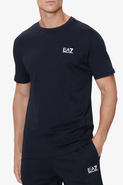 emporio armani ea7 T-Shirt Maniche Corte Elasticizzata In Cotone Pima Core Identity Blu Uomo, foto 1