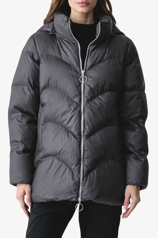 emporio armani ea7 Piumino Full Zip Con Cappuccio Staccabile Grigio Donna, foto 1