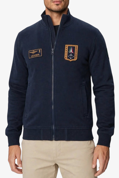 aeronautica militare Felpa Full Zip Leader Blu Uomo, foto 1