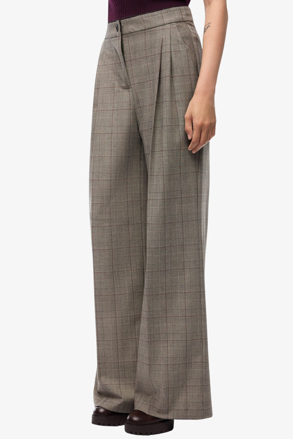 pinko Pantaloni Ampi A Auadri Plumeria Beige Donna, foto 1