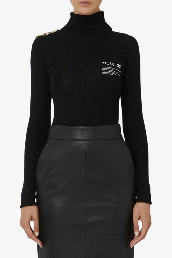  Dolcevita Maglione Con Dettaglio Lettering elisabetta franchi 