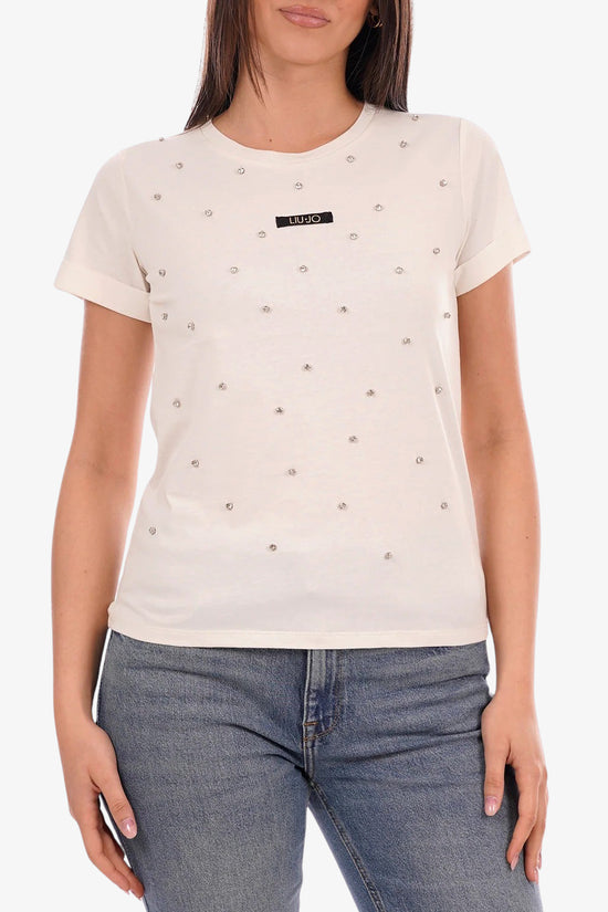  T-Shirt Maniche Corte Con Applicazioni liu jo 