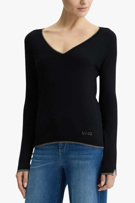  Maglione Leggero Bordi Lurex Scollo a V liu jo 