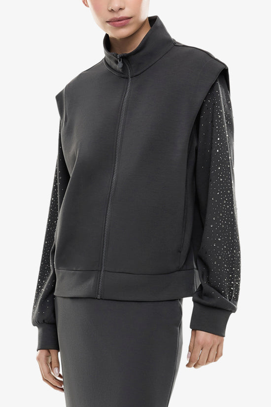  Felpa Full Zip Precious Con Strass emporio armani ea7 