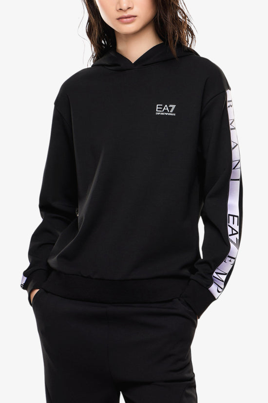 Felpa Con Cappuccio Dynamic Athlete In Tessuto Tecnico Natural VENTUS7 Con Bande Logo-emporio armani ea7-Nero-Special_-7w001151 af12501 uc001-1  
