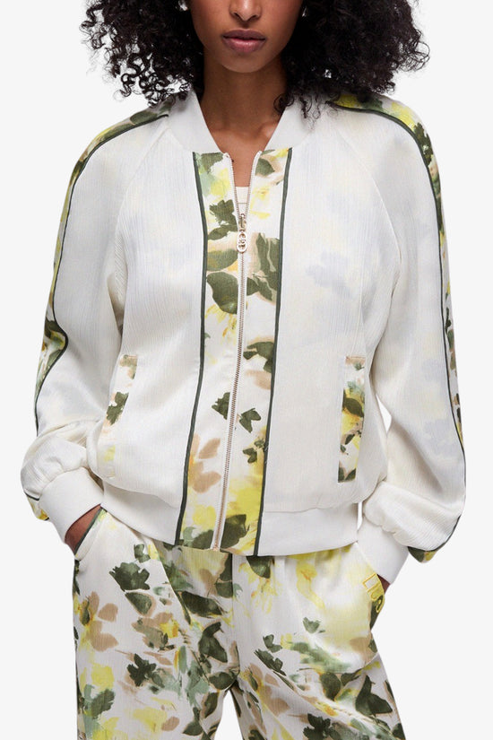  Giacca Full Zip Reversibile In Raso Stampato liu jo 