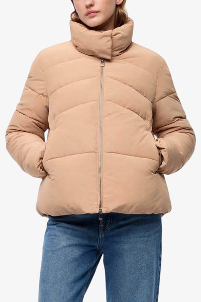 pinko Piumino Full Zip In Tela Tecnica Idrorepellente Mirco Beige Donna, foto 1