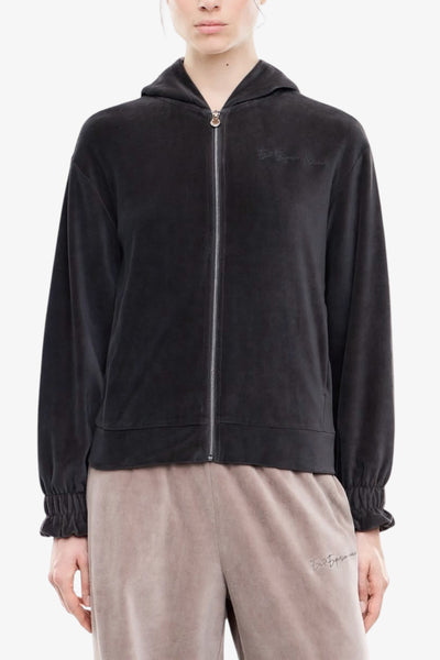 emporio armani ea7 Felpa Full Zip Con Cappuccio Athletic Velour Grigio Donna, foto 1