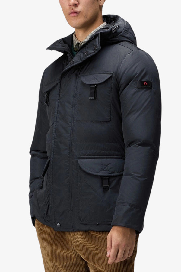 peuterey Giubbotto Field Jacket Full Zip Con Cappuccio Aiptek Nbe 03 Blu Uomo, foto 1