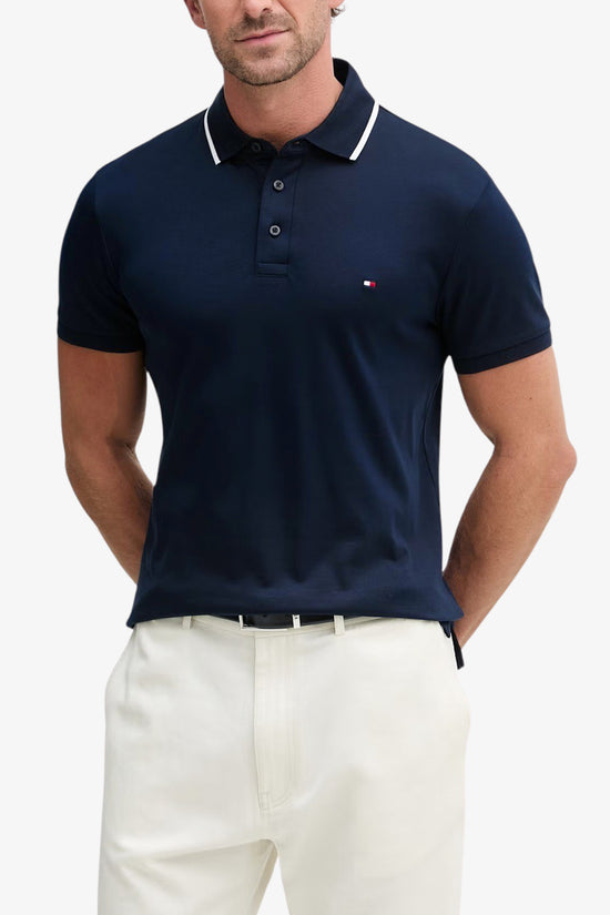  Polo Maniche Corte Slim Con Profilo Sul Colletto-tommy hilfiger-Blu-Special_-Mw0mw43144 dw5-1  